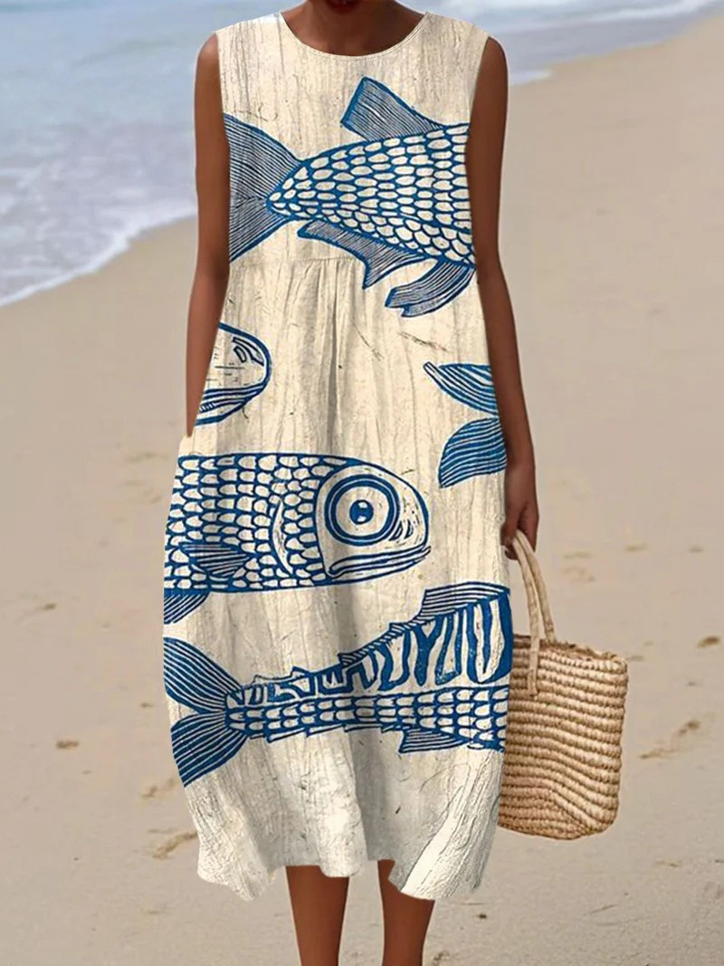 Sally | Kunstvolles Strandkleid