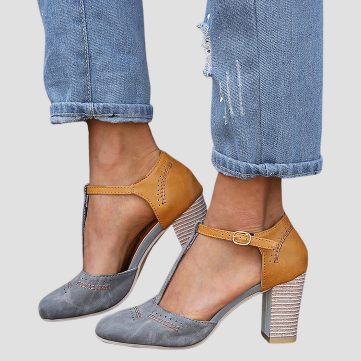 Nadia | Orthopädische Vintage-Heels mit Kontrastdesign
