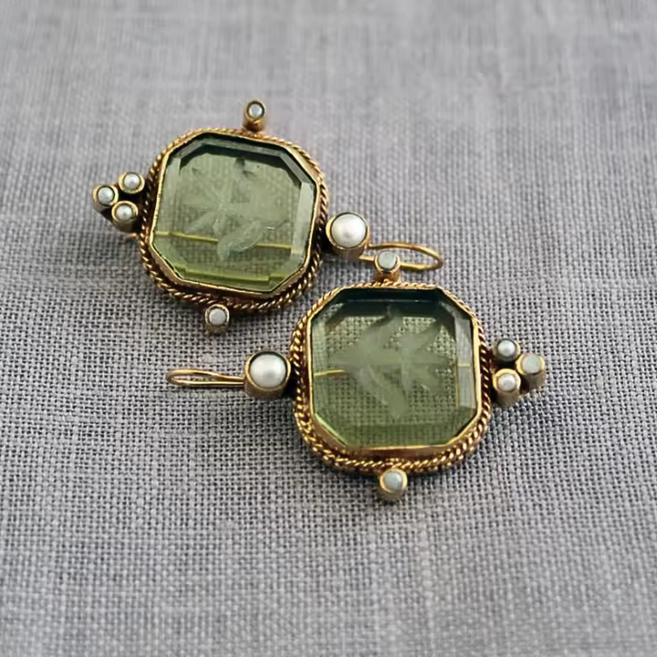 Maeble | Vintage-Ohrringe mit Stein und Perle