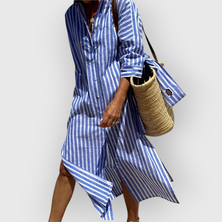 Cristiana | Bequemes, gestreiftes Maxikleid