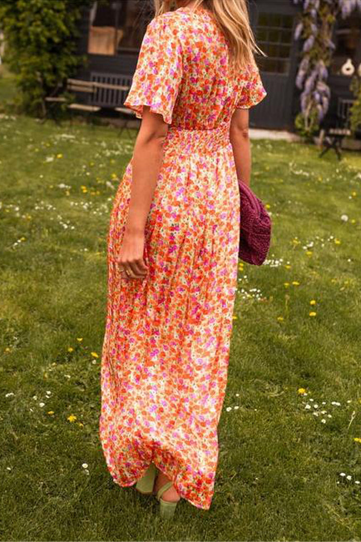 Mariella | Langes Kleid mit Blumenmuster