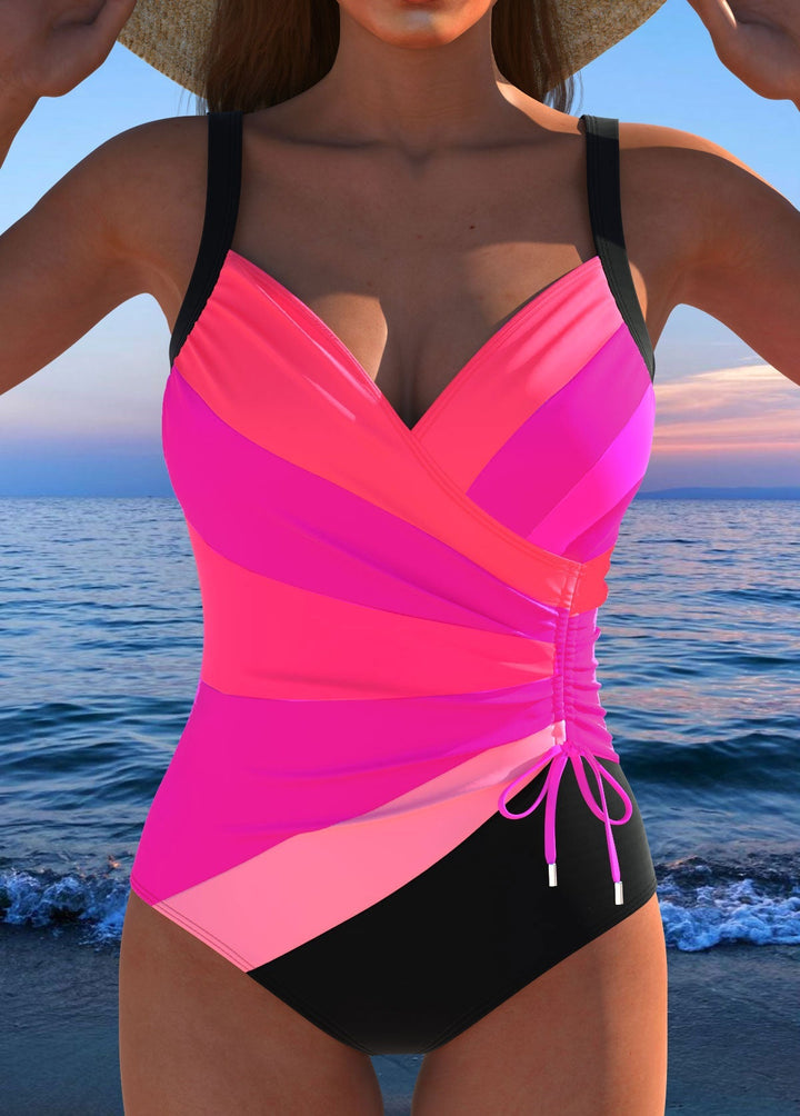 Abby | Surplice Badeanzug Premium Bunte Druck