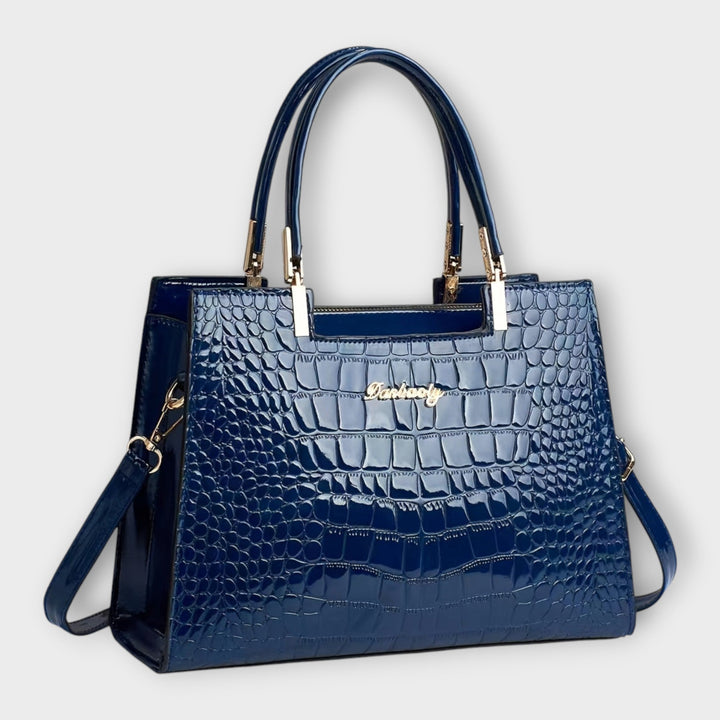 Myra | Glänzendes Krokodilledermuster Handtasche