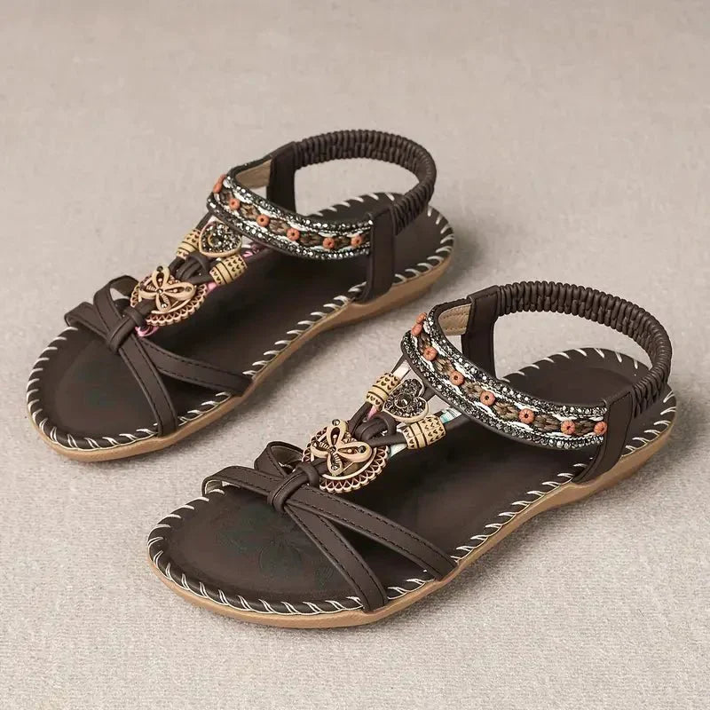Lera | Flache böhmische Sandalen