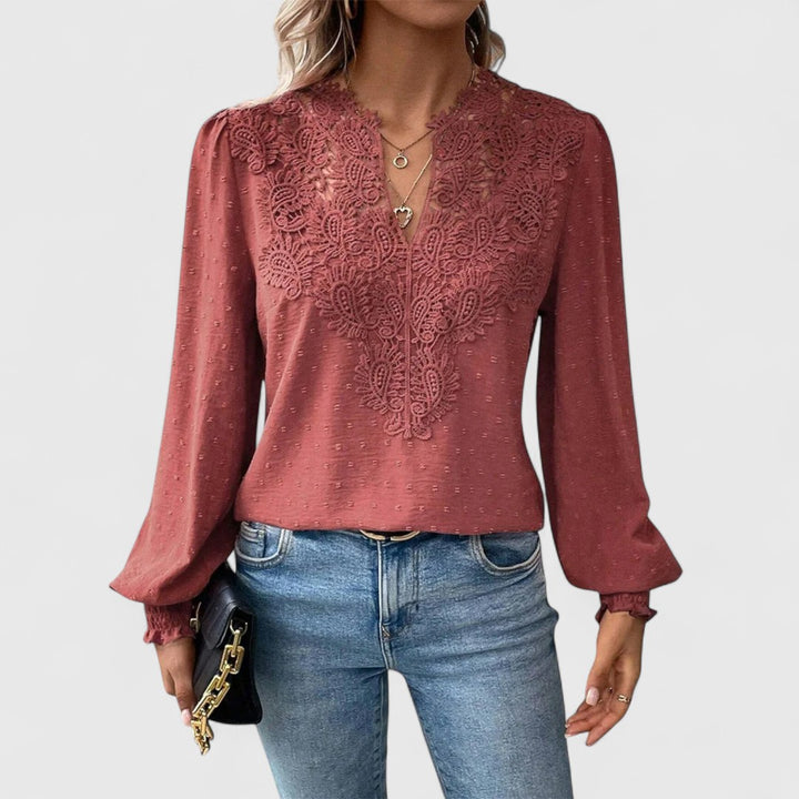 Catherine | Bluse mit V-Ausschnitt