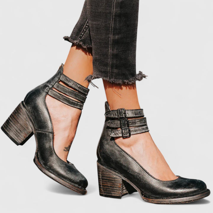 Eleanor | Orthopädische Vintage-Heels mit Knöchelriemen