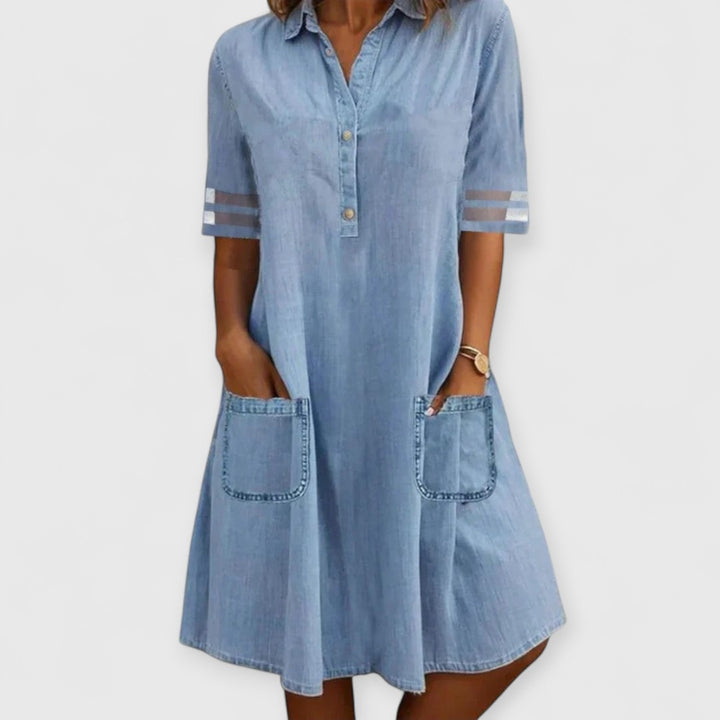 Jill | Denim Mini Kleid mit Seitentaschen