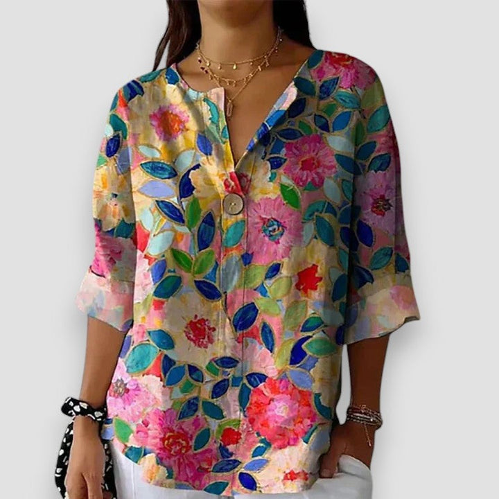 Isabel | Bluse mit Blumenstickerei