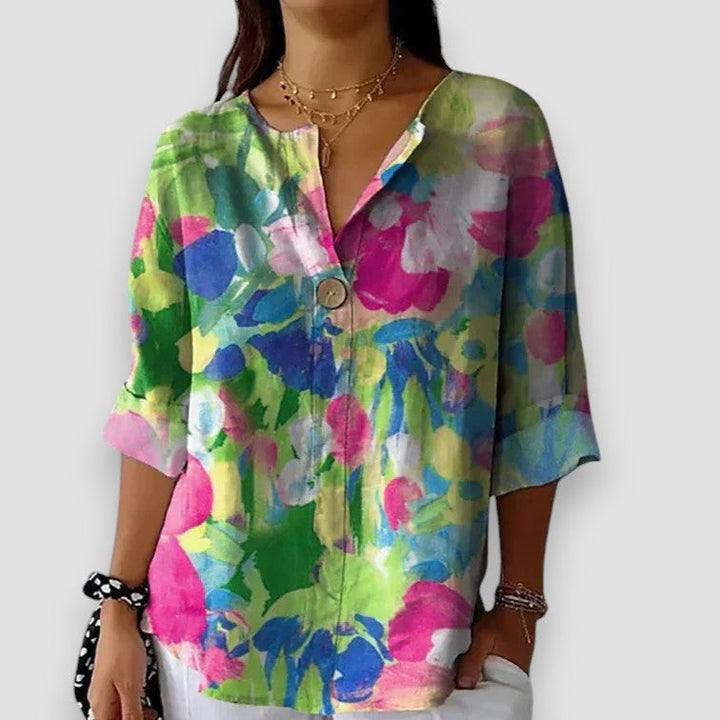 Isabel | Bluse mit Blumenstickerei