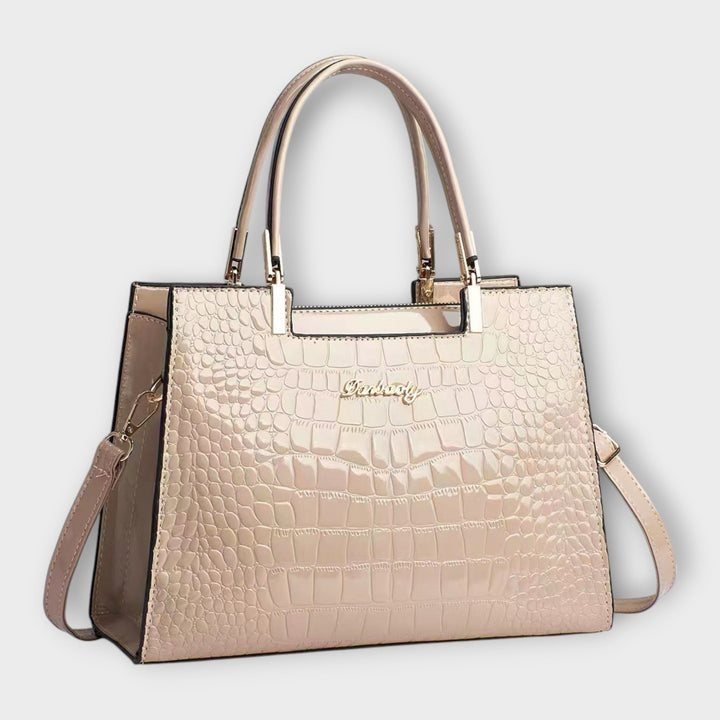 Myra | Glänzendes Krokodilledermuster Handtasche