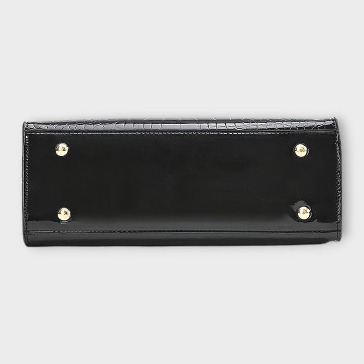 Myra | Glänzendes Krokodilledermuster Handtasche