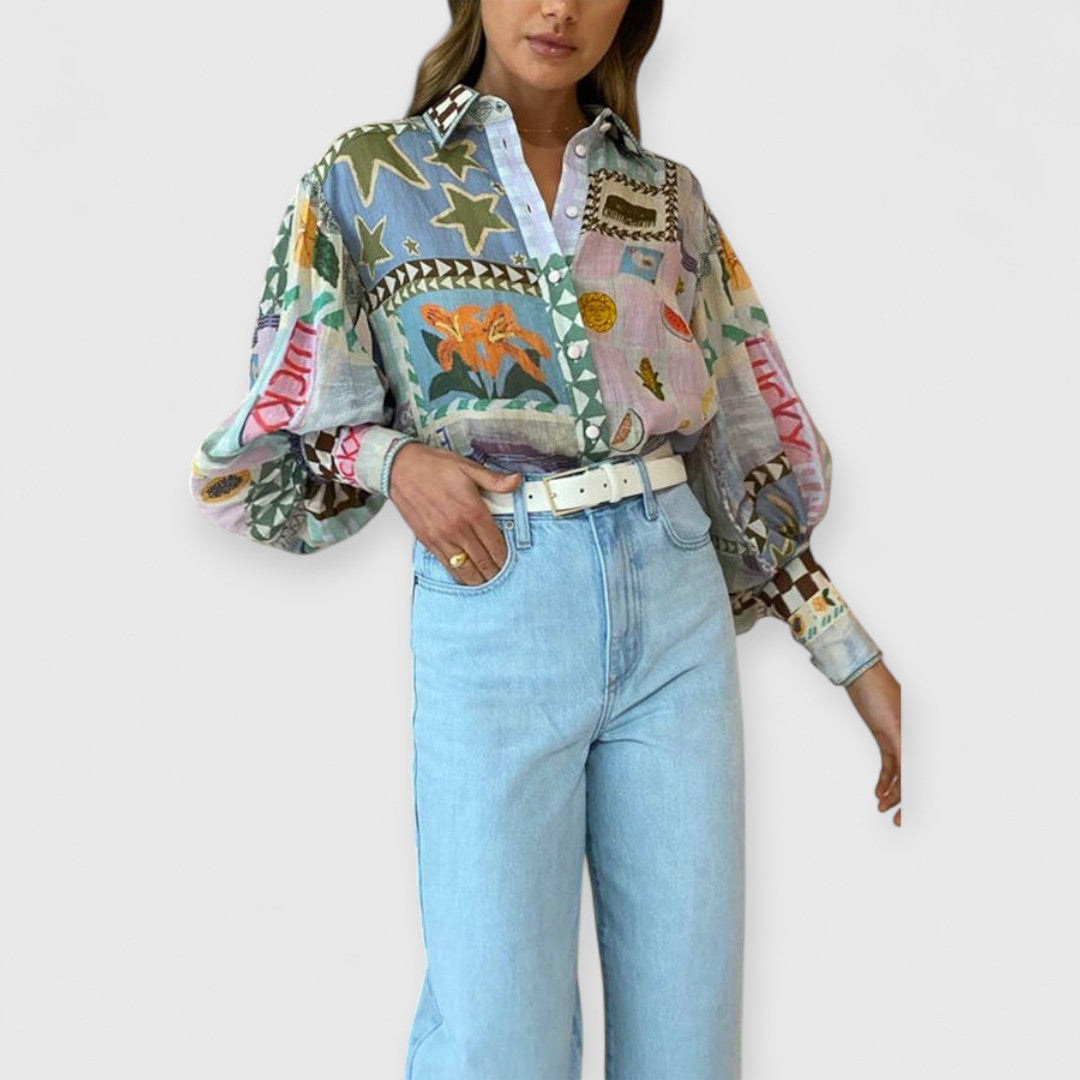 Clara | Nostalgisches Shirt mit Blouson-Ärmeln