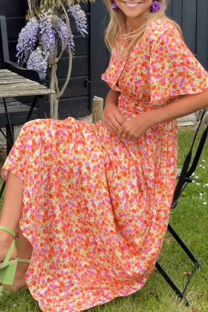 Mariella | Langes Kleid mit Blumenmuster