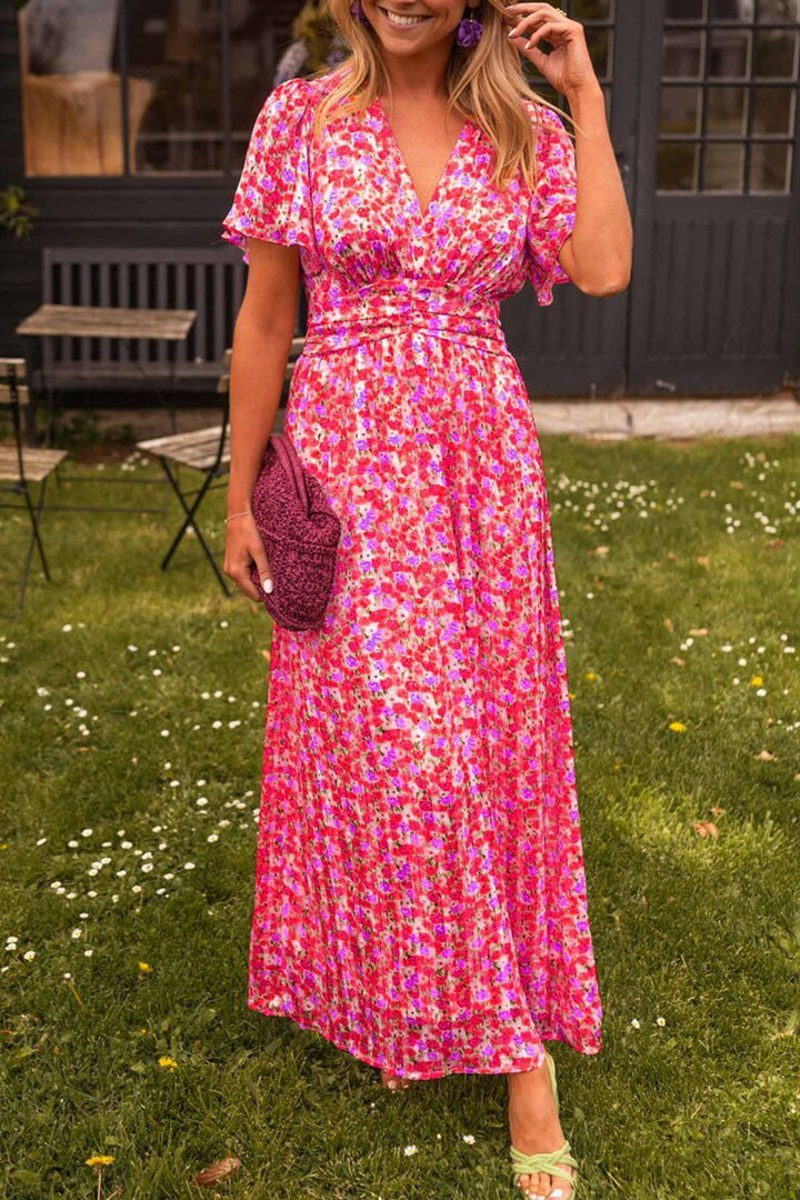 Mariella | Langes Kleid mit Blumenmuster