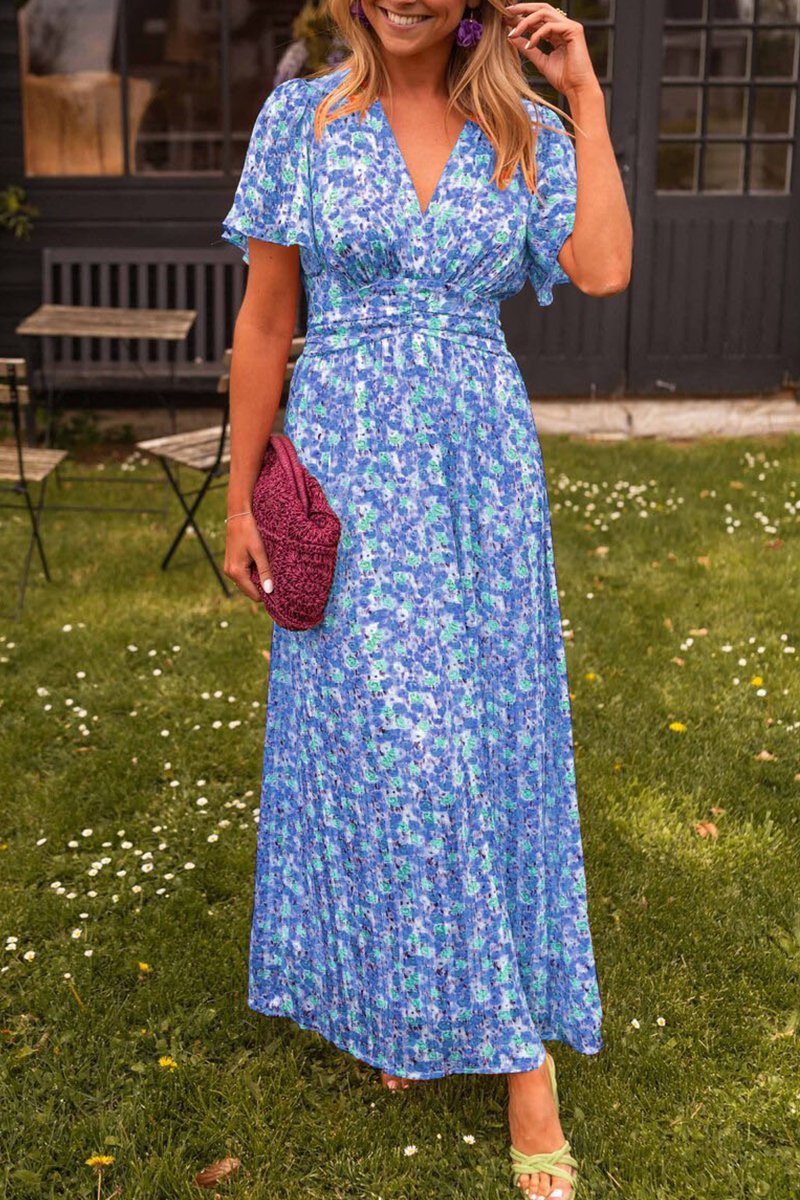 Mariella | Langes Kleid mit Blumenmuster
