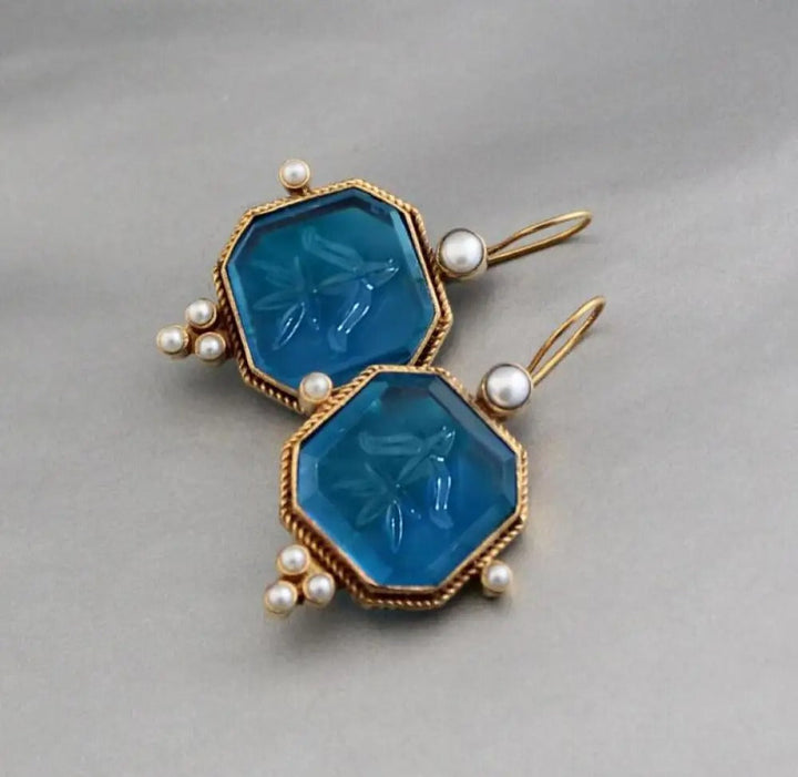Maeble | Vintage-Ohrringe mit Stein und Perle