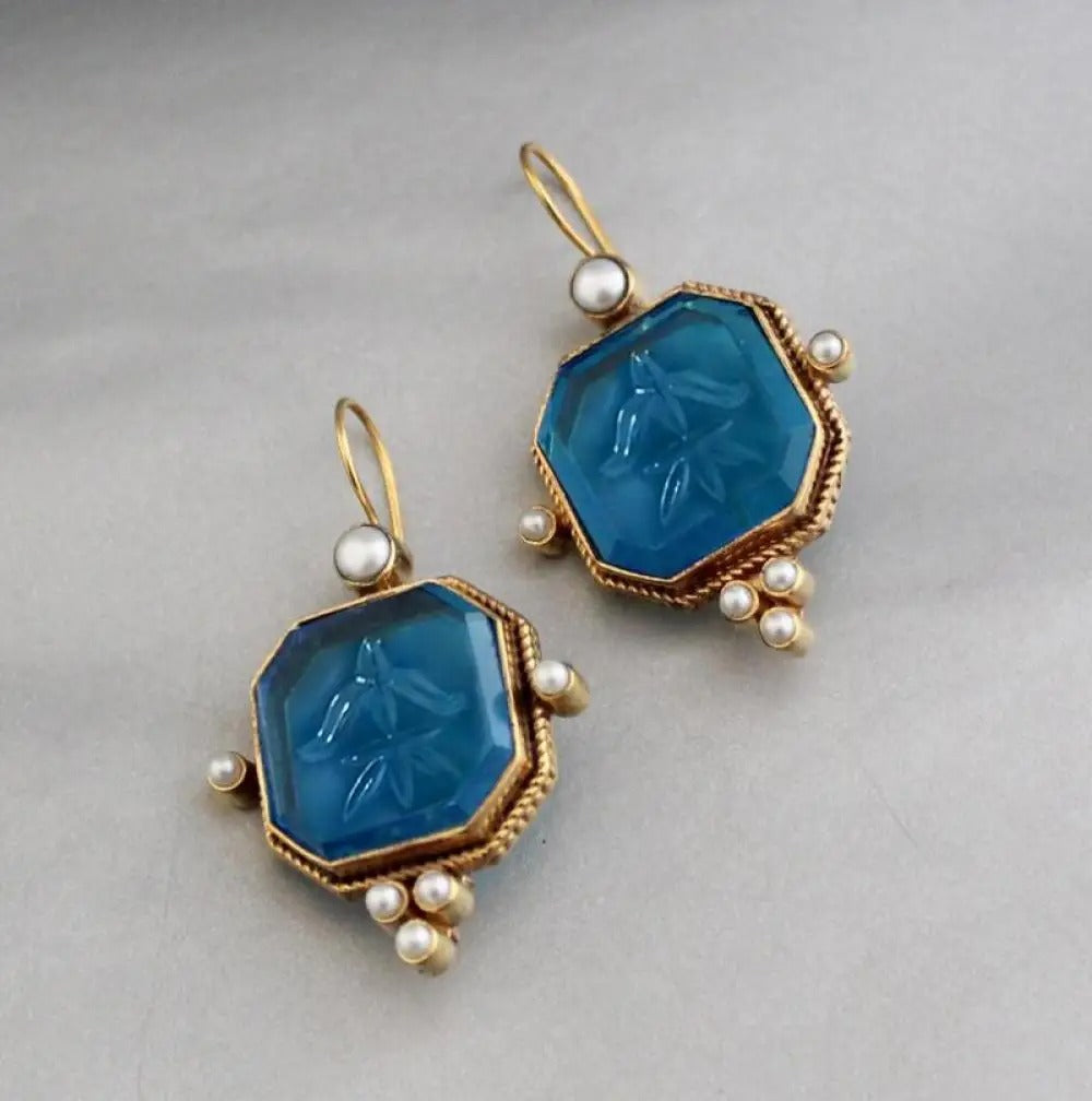 Maeble | Vintage-Ohrringe mit Stein und Perle