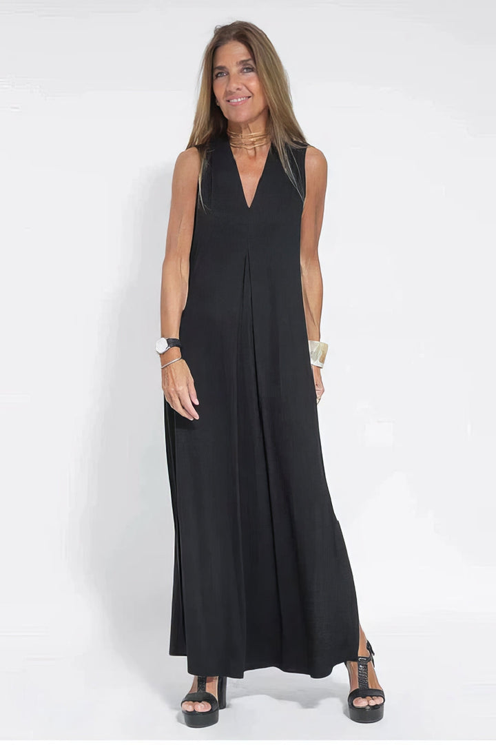Elise | Langes Kleid Premium mit V-Ausschnitt