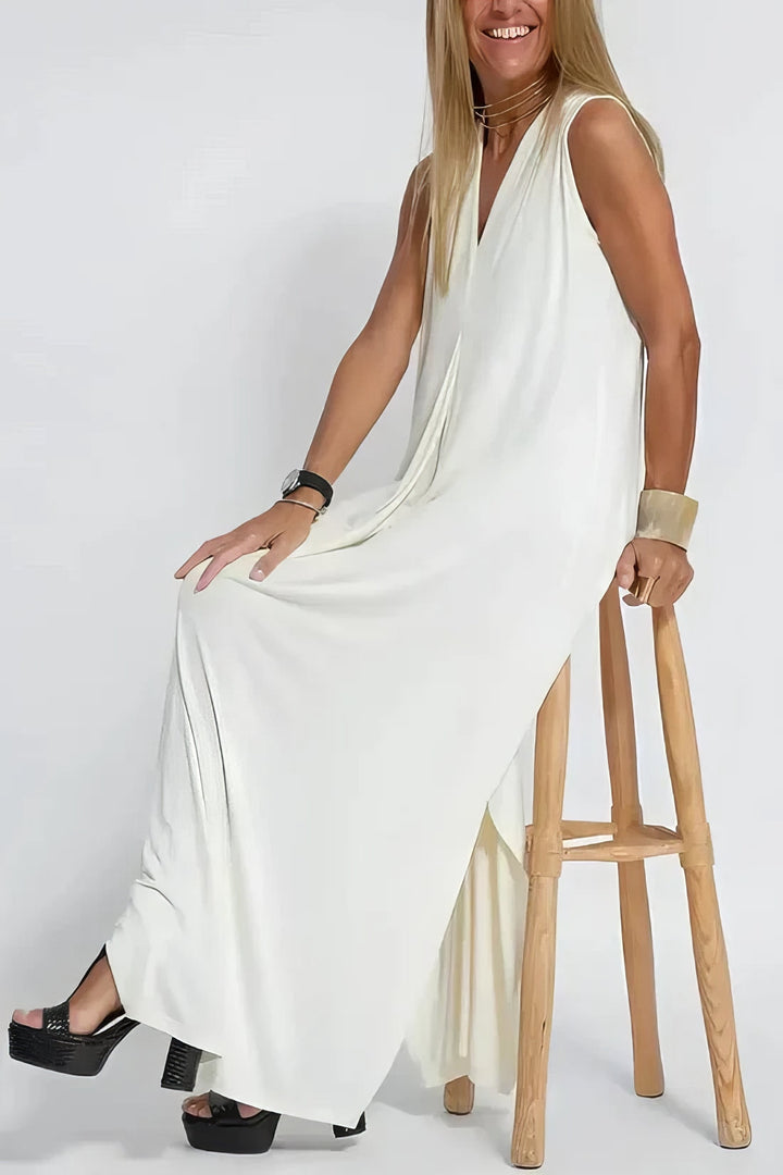 Elise | Langes Kleid Premium mit V-Ausschnitt