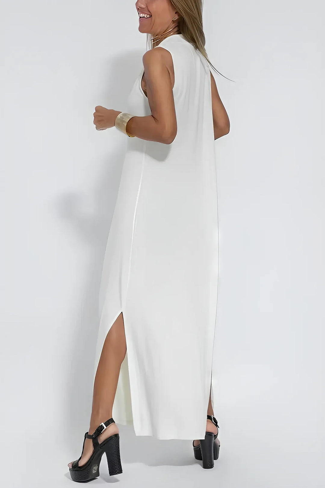 Elise | Langes Kleid Premium mit V-Ausschnitt