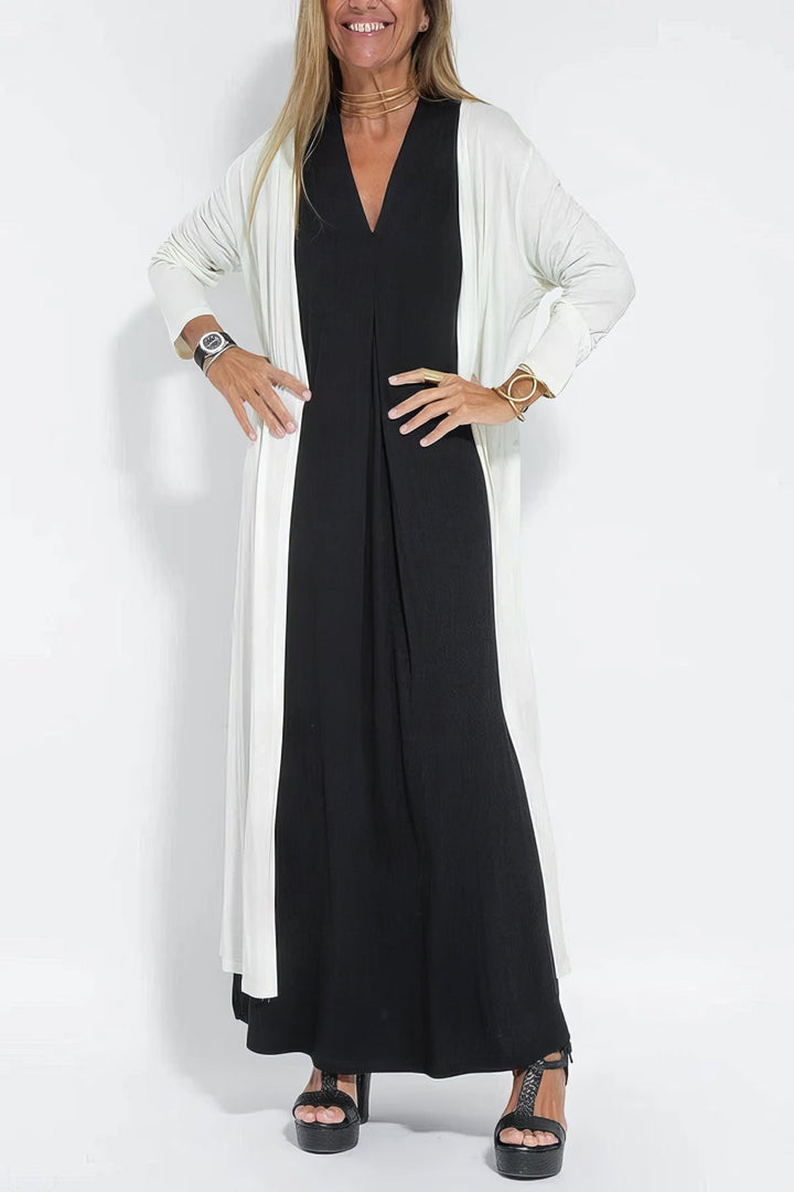Elise | Langes Kleid Premium mit V-Ausschnitt