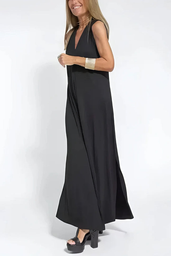 Elise | Langes Kleid Premium mit V-Ausschnitt
