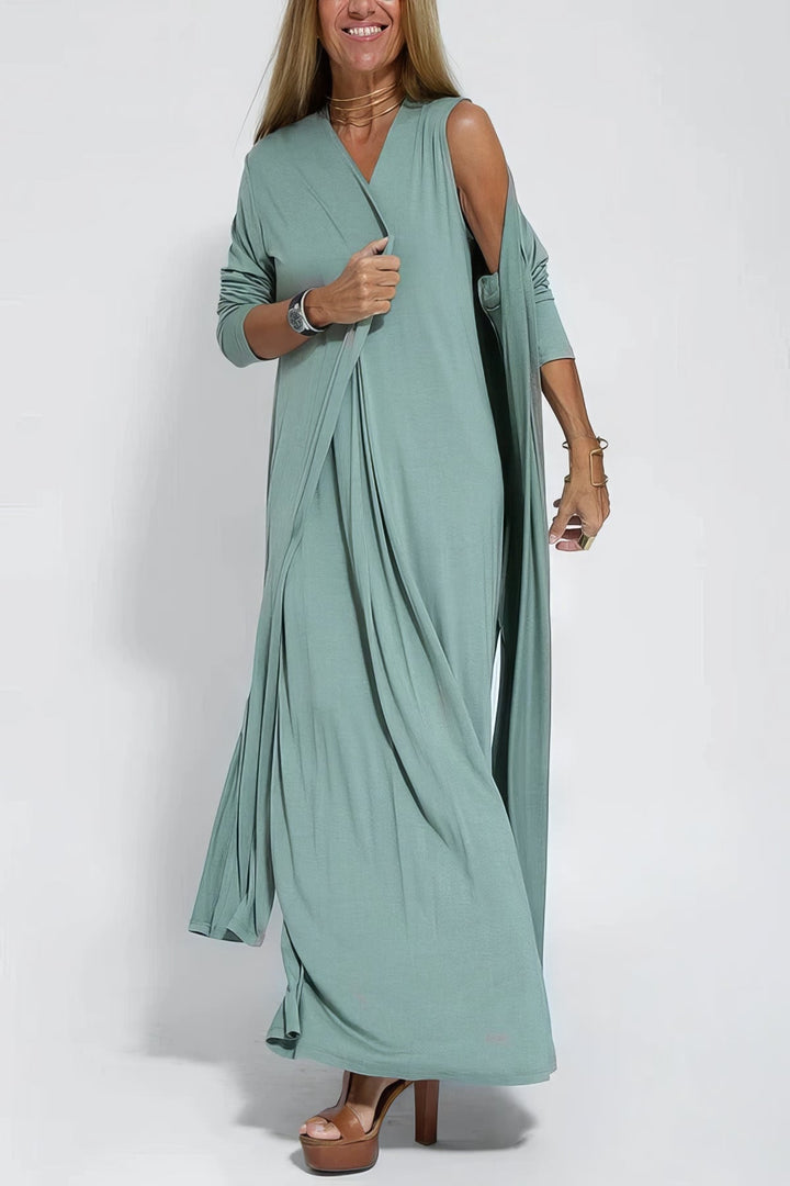 Elise | Langes Kleid Premium mit V-Ausschnitt