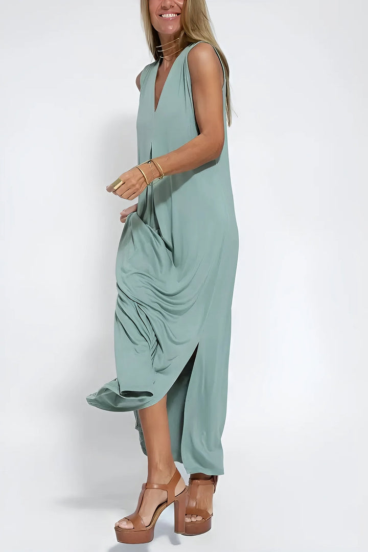 Elise | Langes Kleid Premium mit V-Ausschnitt